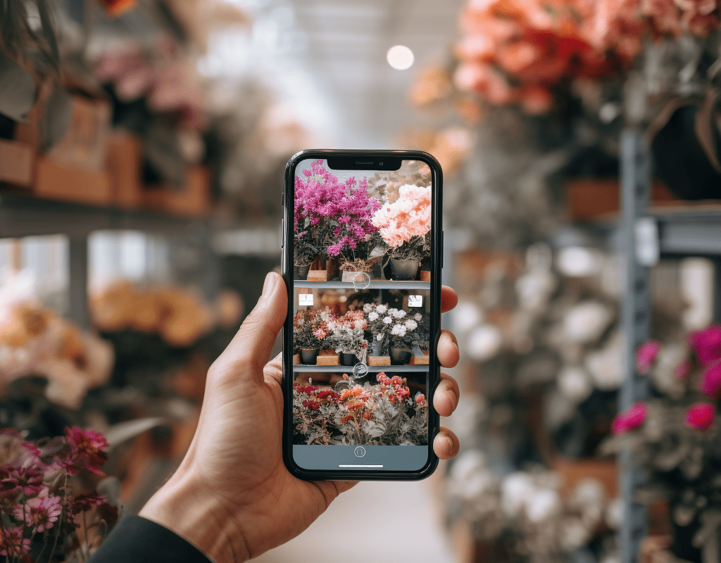 телефон и цветы