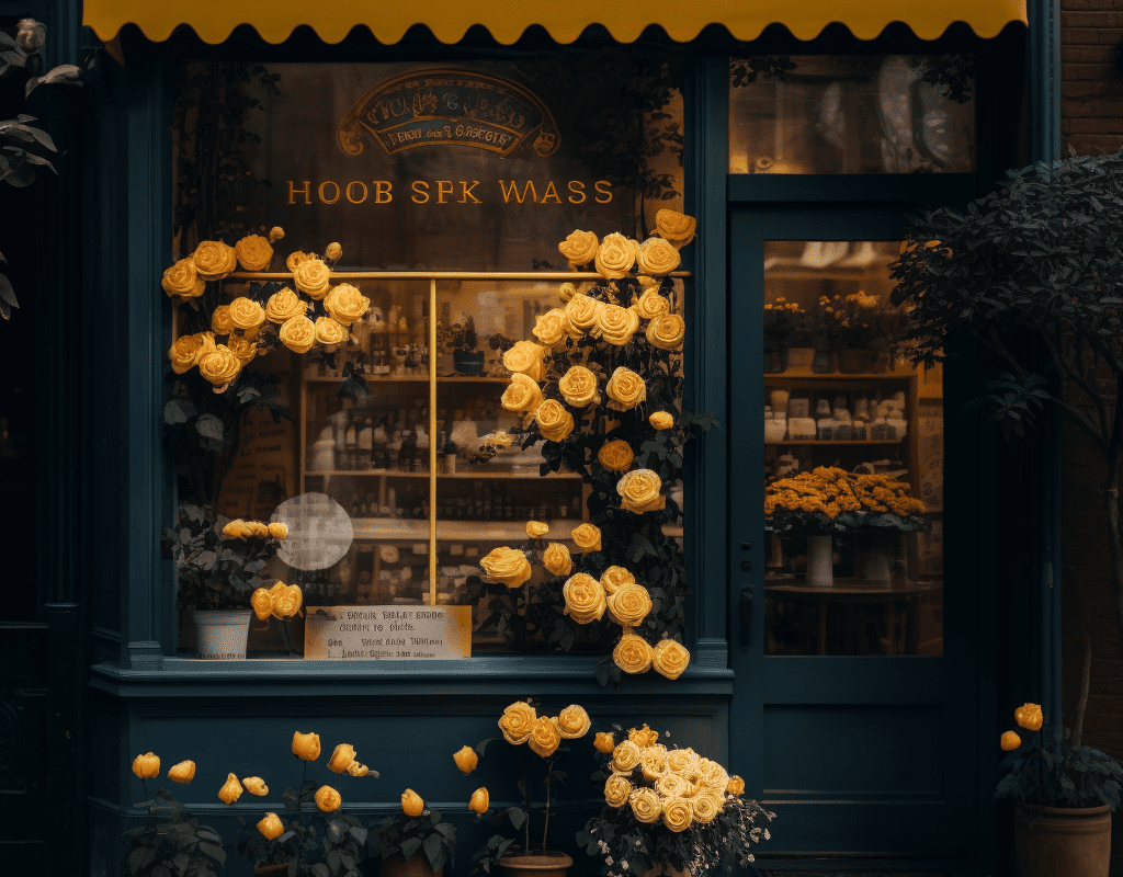 A flower shop window